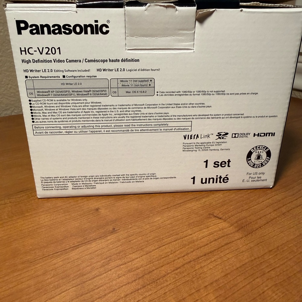 Panasonic HC-V201 Full
HD Video Camcorder
10MP 72x Zoom With Battery - Picture 14 of 14